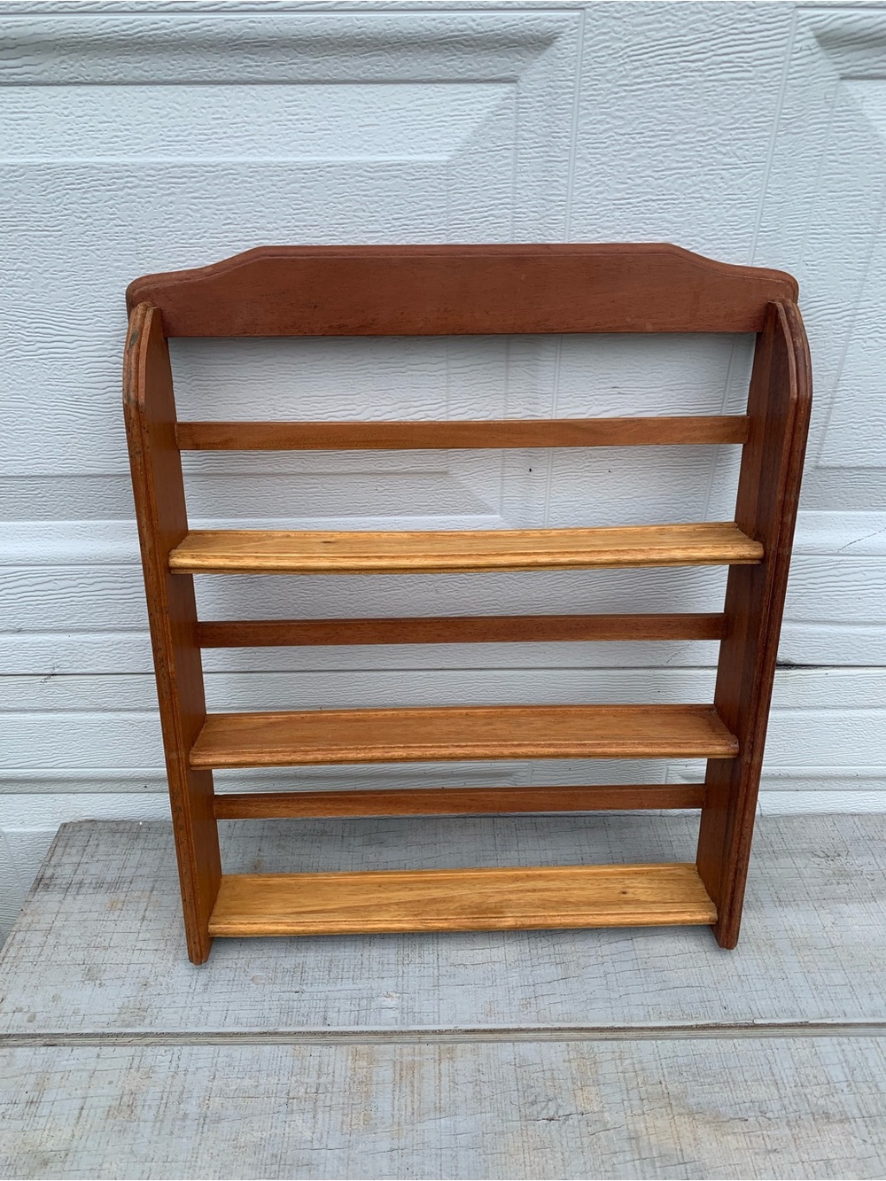 Vintage Wooden 3 Tier Spice Rack Wall Mount Country Kitchen Storage Shelf 19x16”